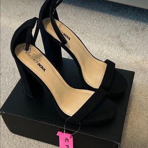 Fashion Nova Elegant Black Heels Wide Width